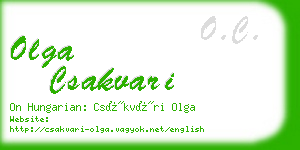 olga csakvari business card